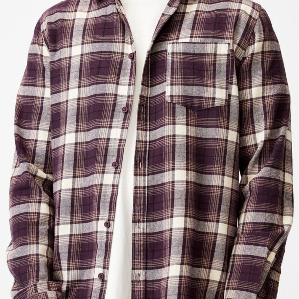 Cotton On Garments Washed Check Plaid Shirt Large 3610397-16